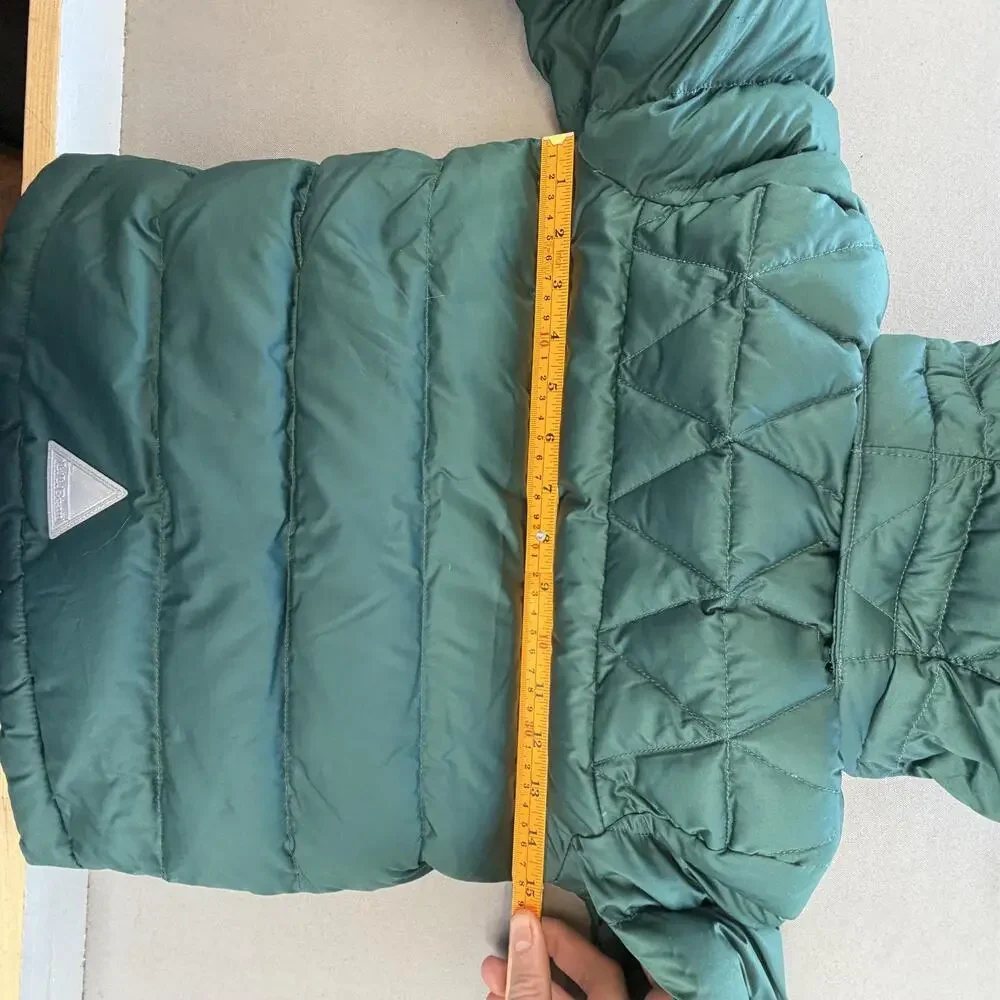 L.L.Bean Jacket Kids 5 Green Hooded Down Puffer Sherpa Lined Snow Winter